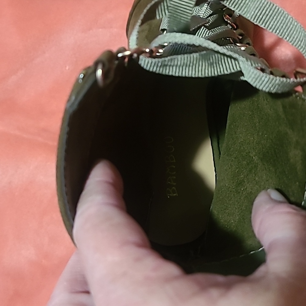 Bamboo Suede Lace Up Boots Size 10 - Picture 6 of 8